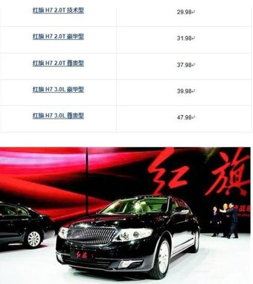 紅旗h7轎車多少錢，你想知道的紅旗H7價格都在這里