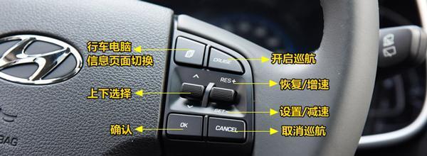 现代途胜方向盘按键图解,途胜方向盘按钮功能说明